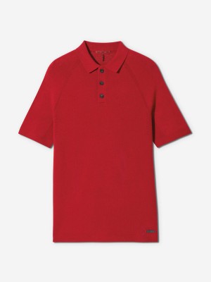 Sun Day Red 3D Knit Polo Rood | 5071-BCLZK