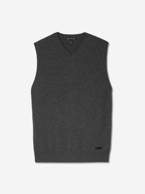 Sun Day Red 3D Tour Cashmere Vest Charcoal | 7650-LIOAG