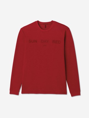 Sun Day Red Long Sleeve Dark Nebula T-Shirt Rood | 0413-YEJSF