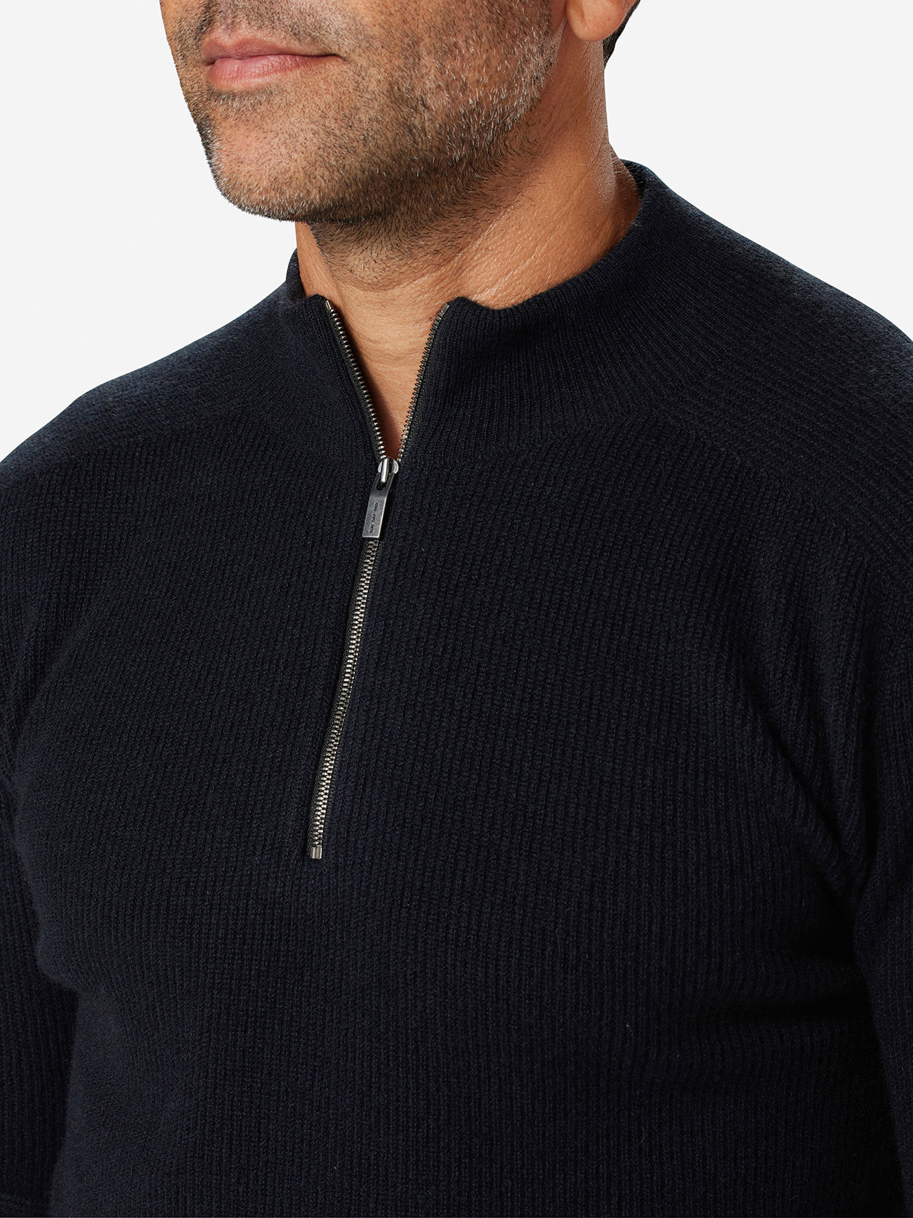 Sun Day Red 3D Knit Cashmere Quarter Zip Zwart | 9268-IPHZA