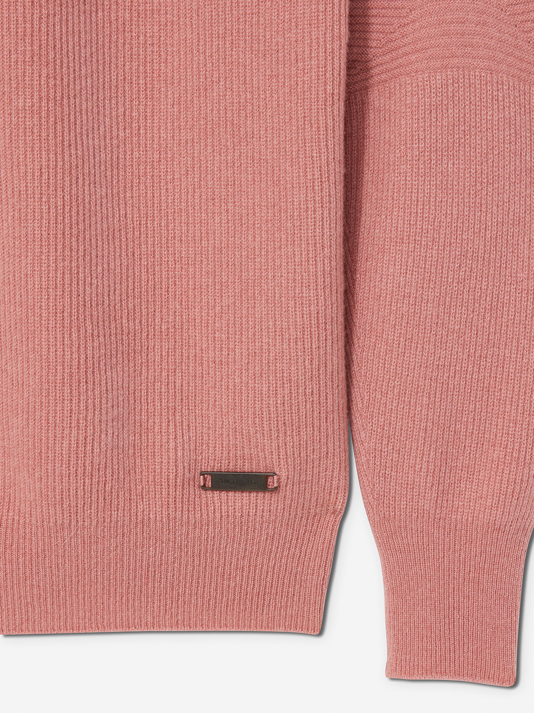 Sun Day Red 3D Knit Cashmere Quarter Zip Roze | 3809-CBFDQ