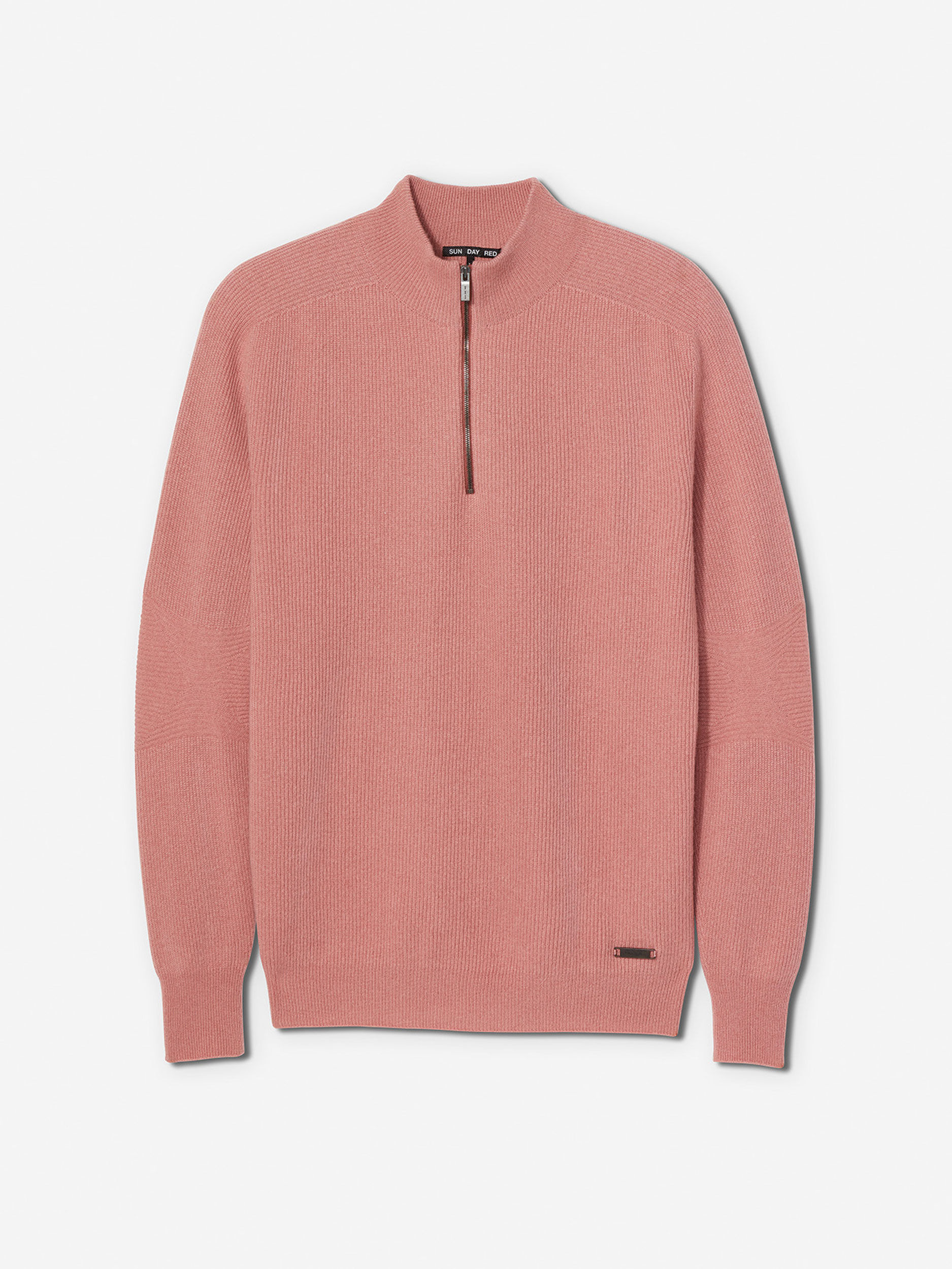 Sun Day Red 3D Knit Cashmere Quarter Zip Roze | 3809-CBFDQ