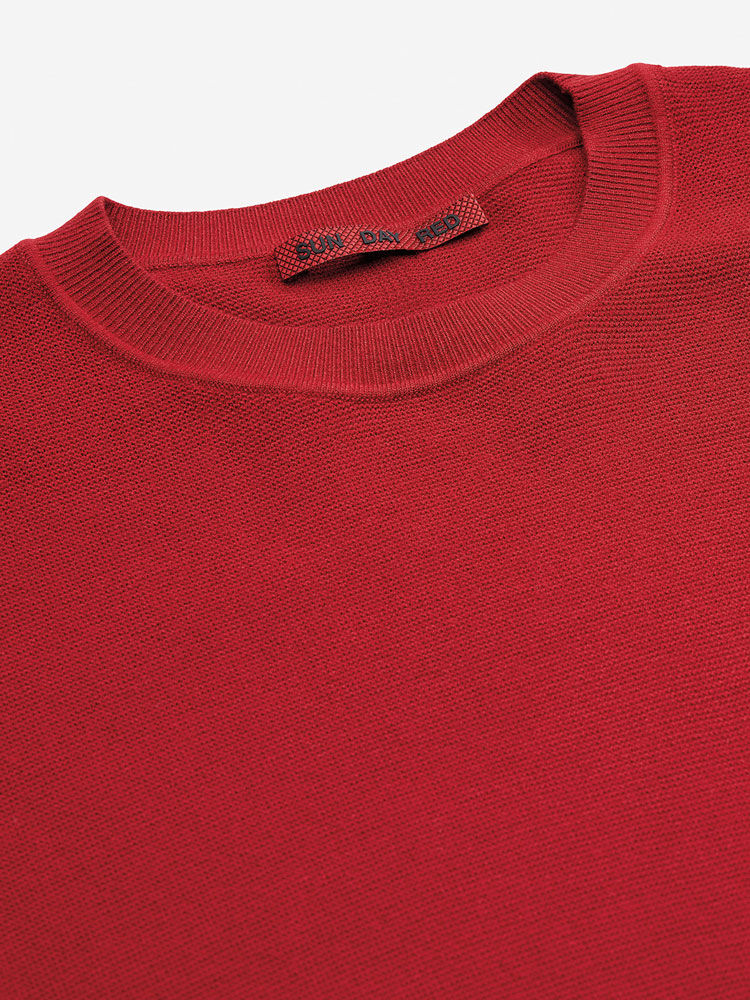 Sun Day Red 3D Knit Lightweight Crew Rood | 2093-CNYVL