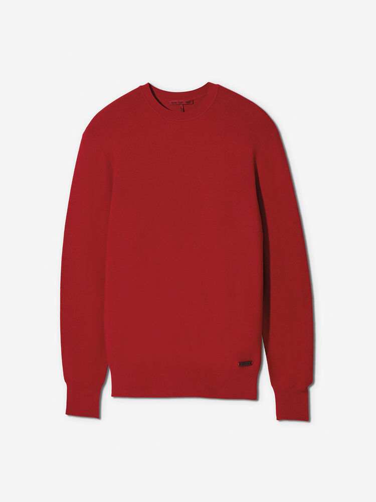 Sun Day Red 3D Knit Lightweight Crew Rood | 2093-CNYVL