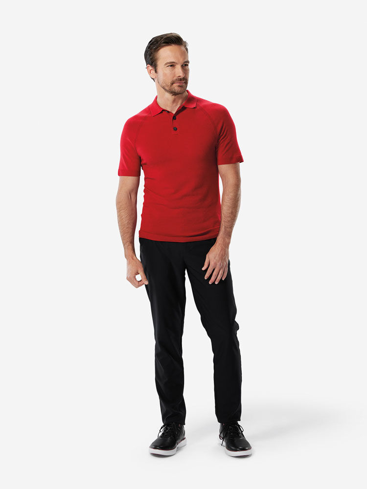 Sun Day Red 3D Knit Polo Rood | 5071-BCLZK