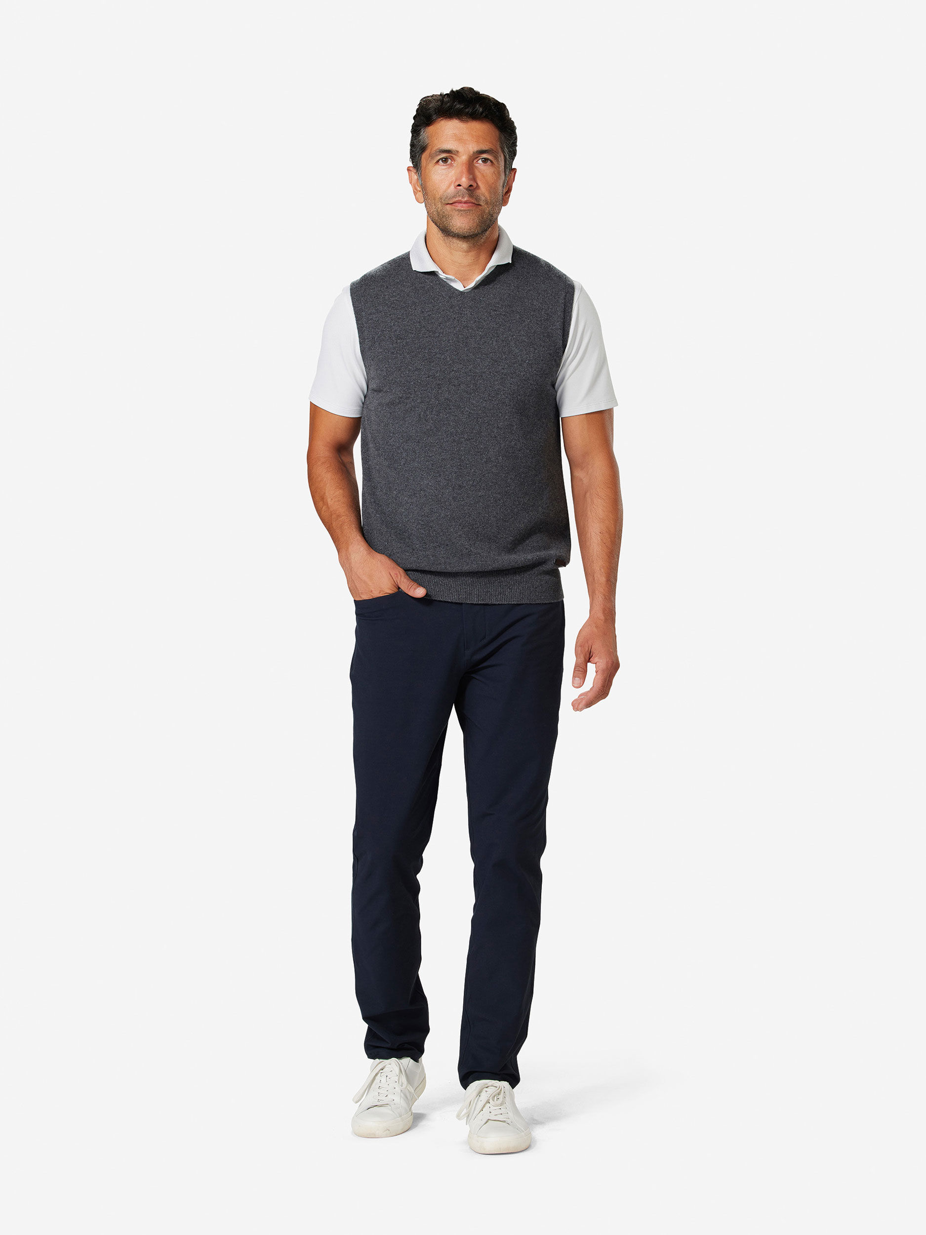 Sun Day Red 3D Tour Cashmere Vest Charcoal | 7650-LIOAG