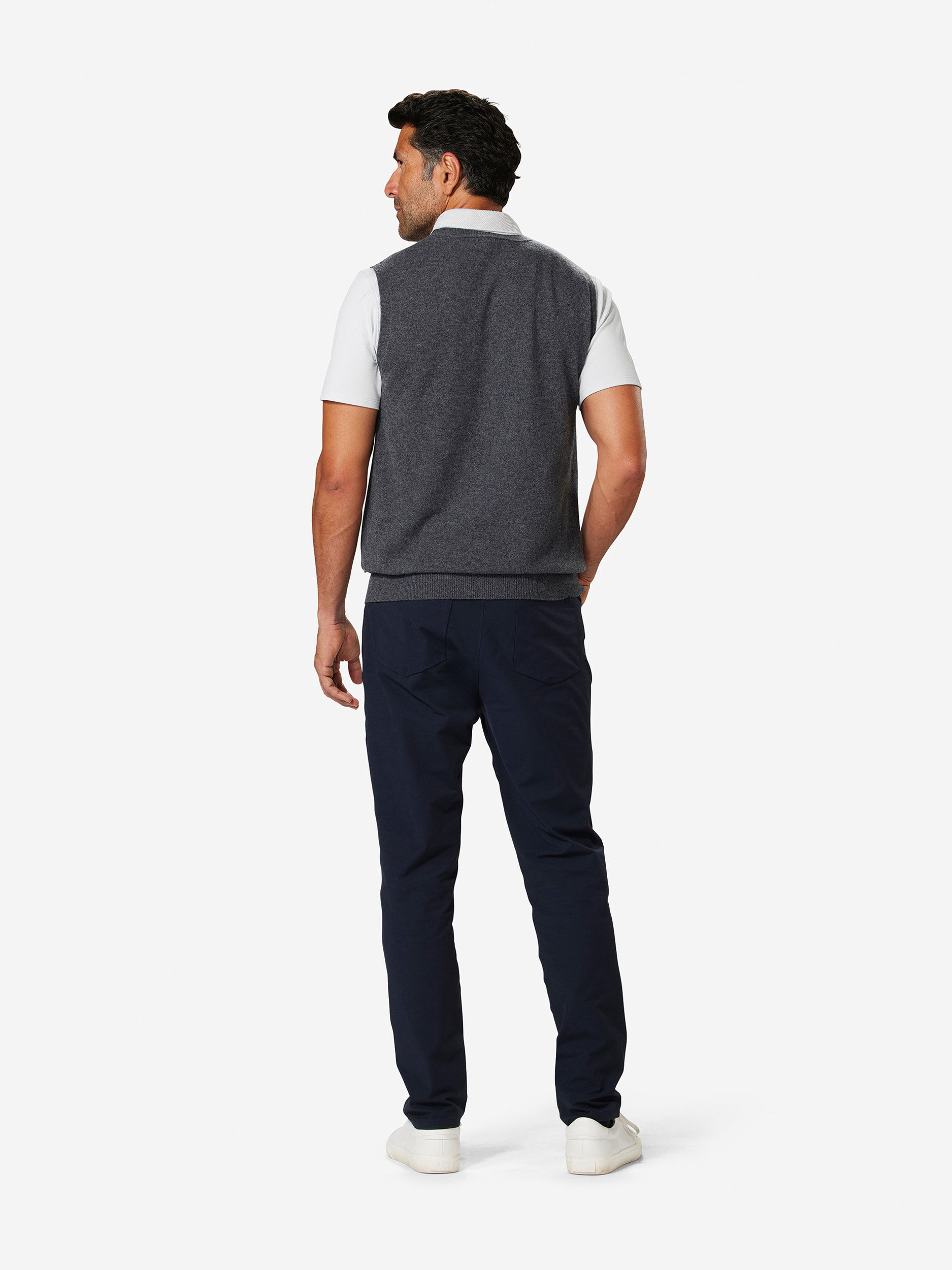 Sun Day Red 3D Tour Cashmere Vest Charcoal | 7650-LIOAG