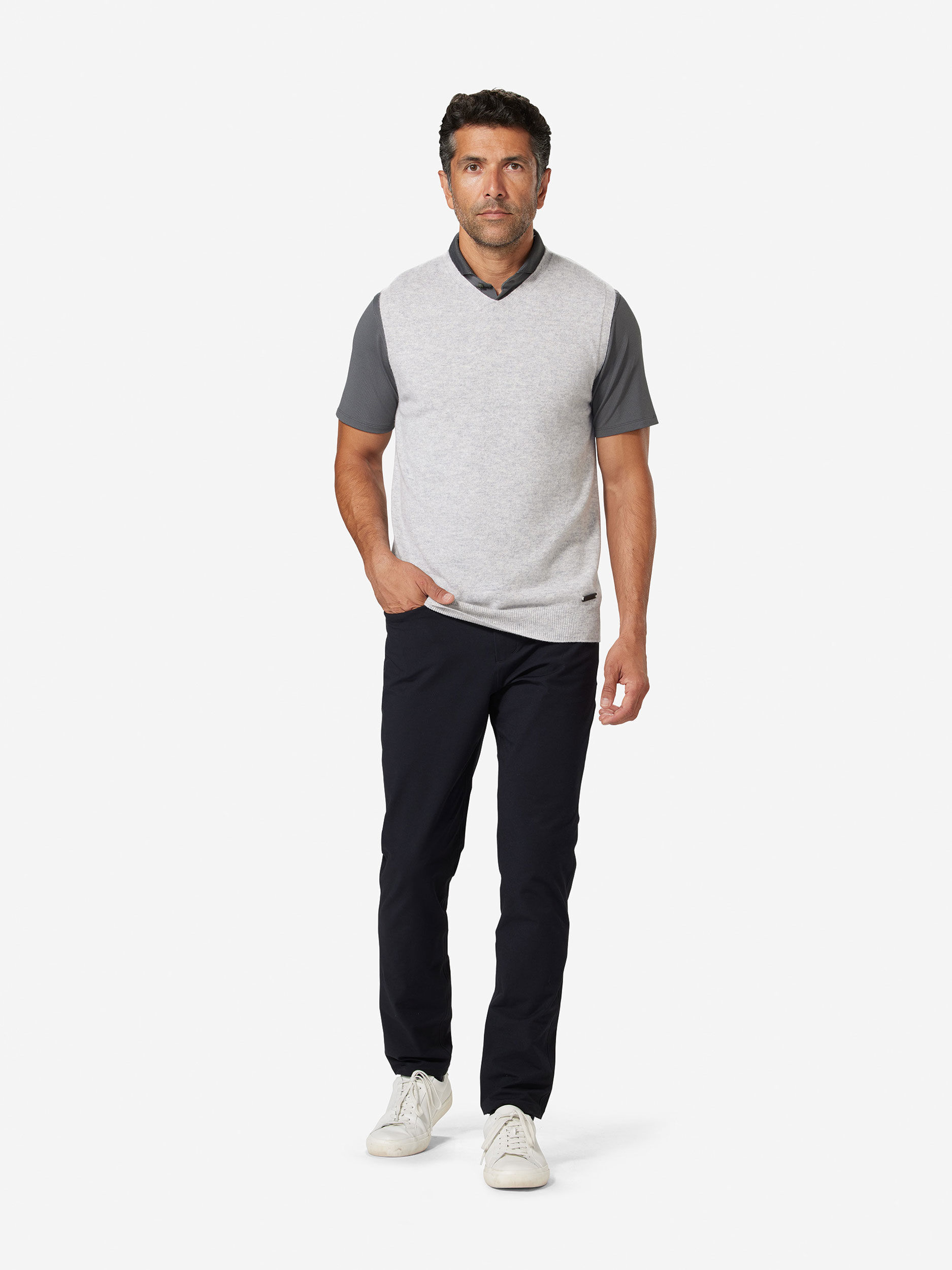 Sun Day Red 3D Tour Cashmere Vest Frost Gray | 1280-YTEQO