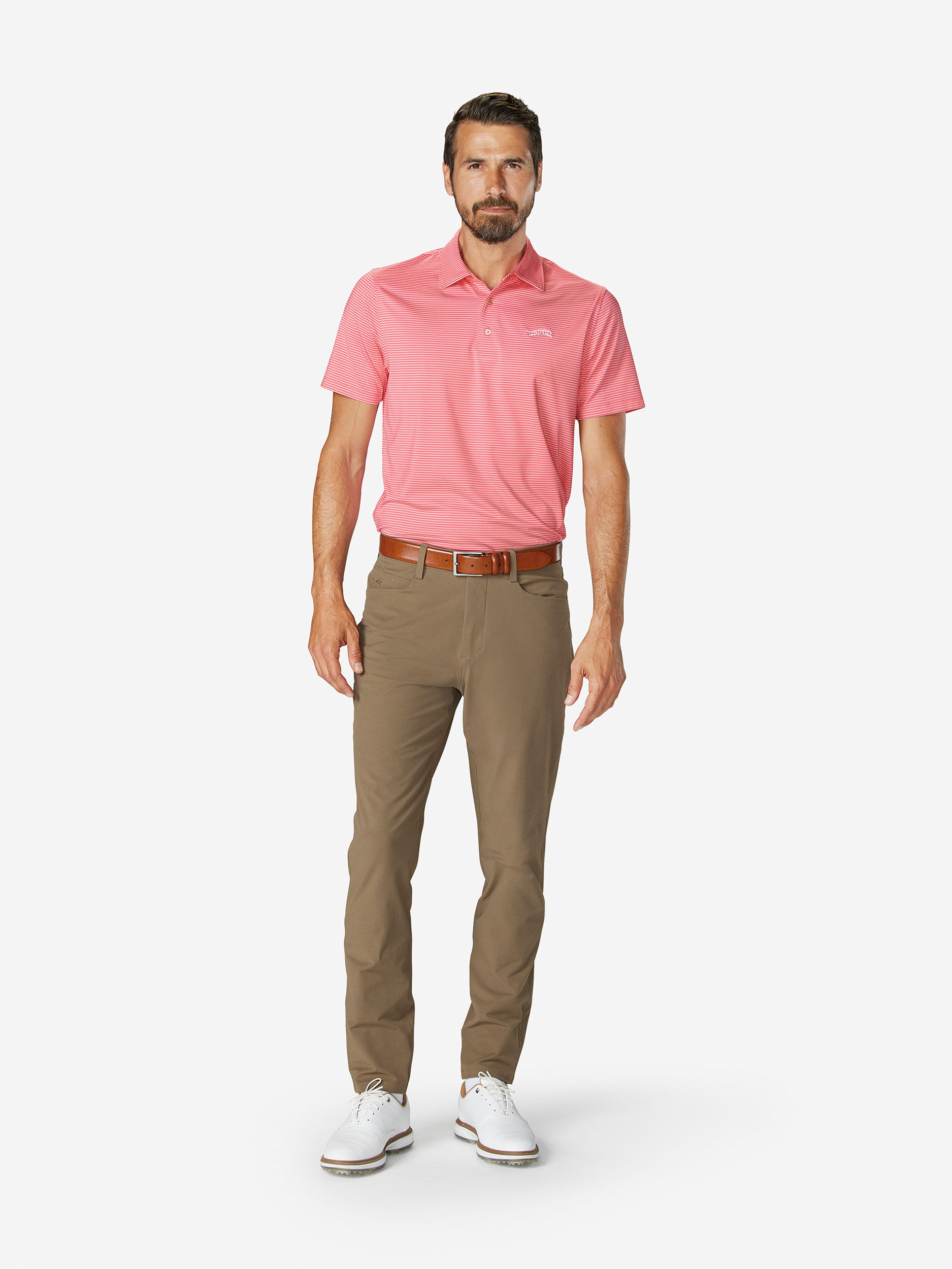 Sun Day Red Classic Stripe Polo Koraal | 2105-WGUNX