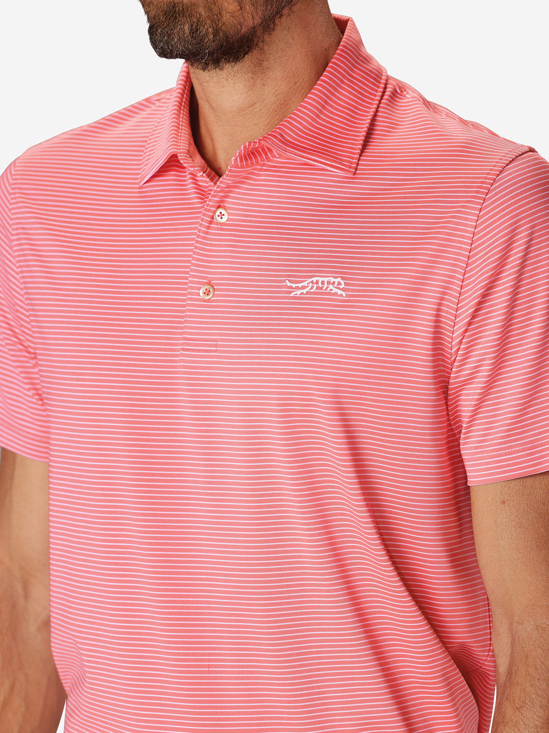 Sun Day Red Classic Stripe Polo Koraal | 2105-WGUNX