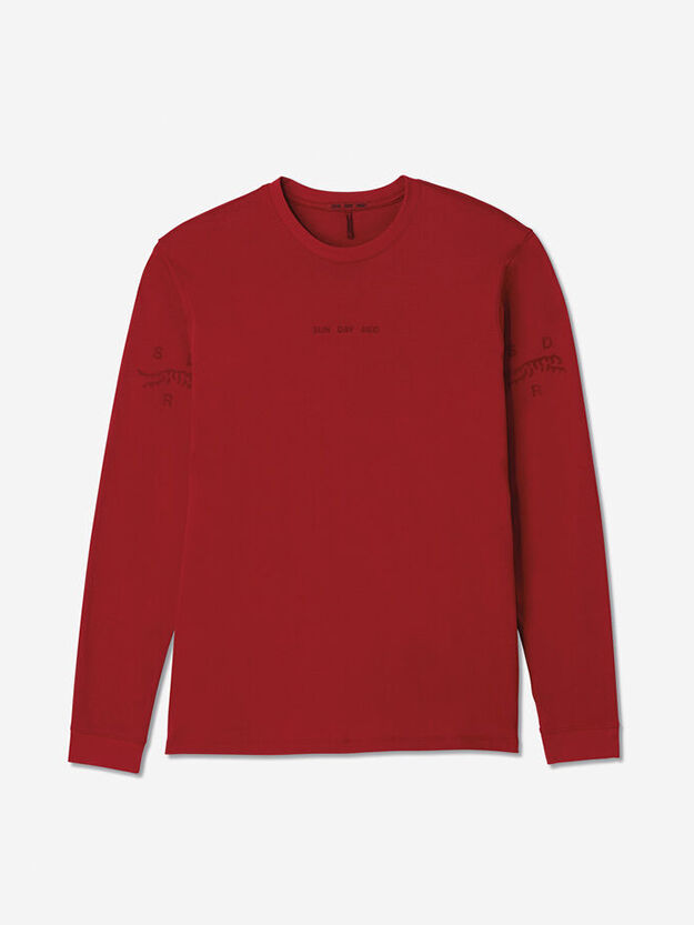 Sun Day Red Long Sleeve Dark Matter T-Shirt Rood | 9038-EHRIS