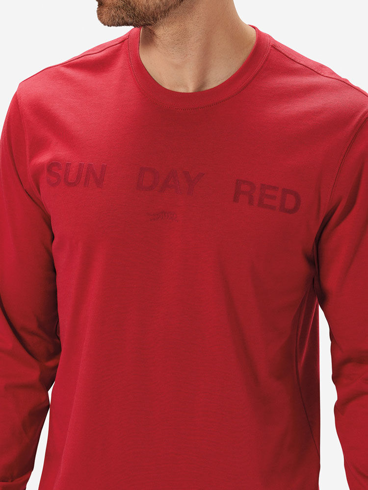 Sun Day Red Long Sleeve Dark Nebula T-Shirt Rood | 0413-YEJSF