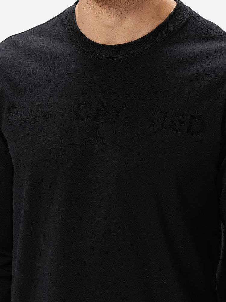 Sun Day Red Long Sleeve Dark Nebula T-Shirt Zwart | 3802-QAUBS