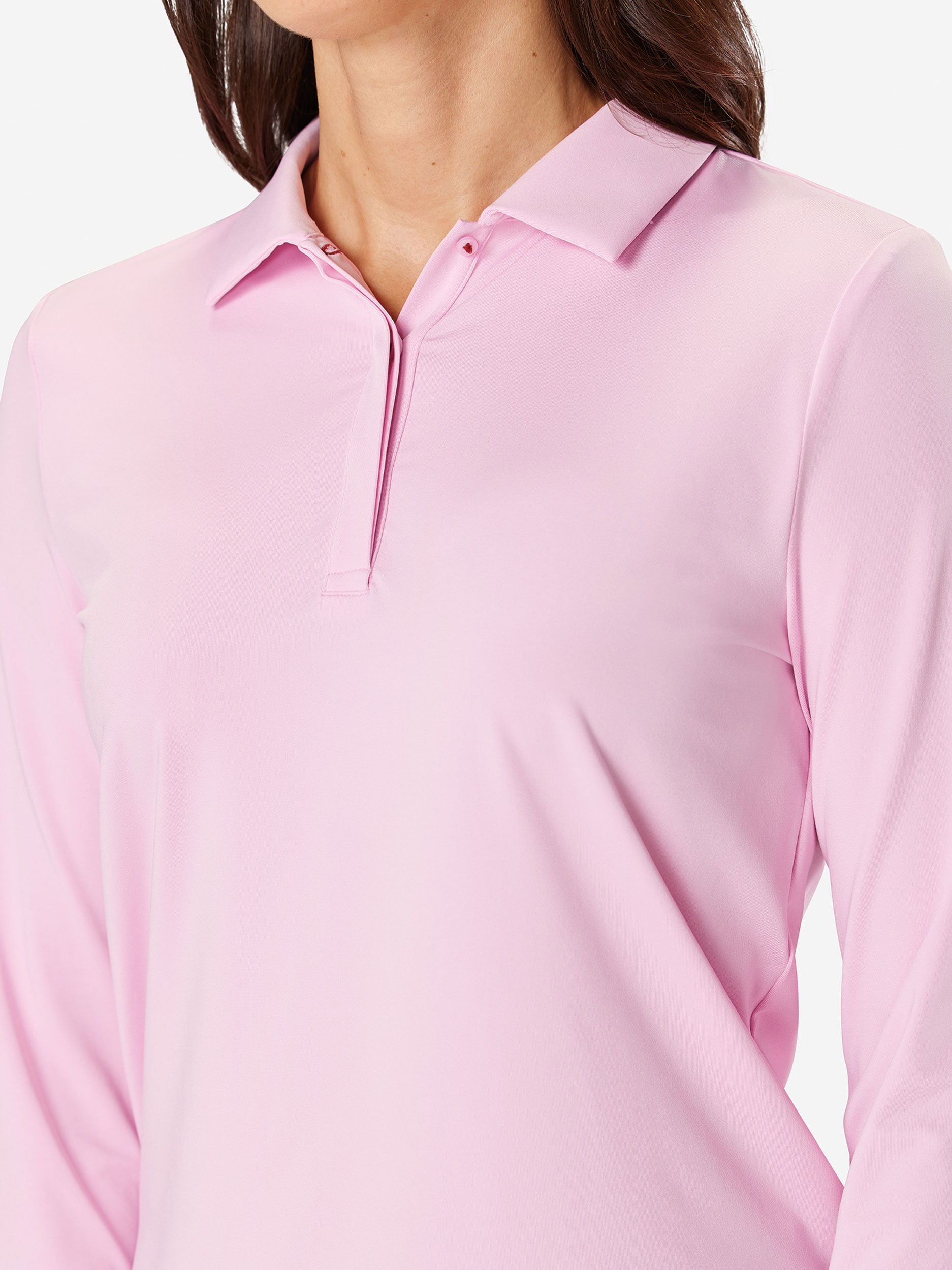 Sun Day Red Long Sleeve Performance Victoria Polo Roze | 0863-OCPBJ