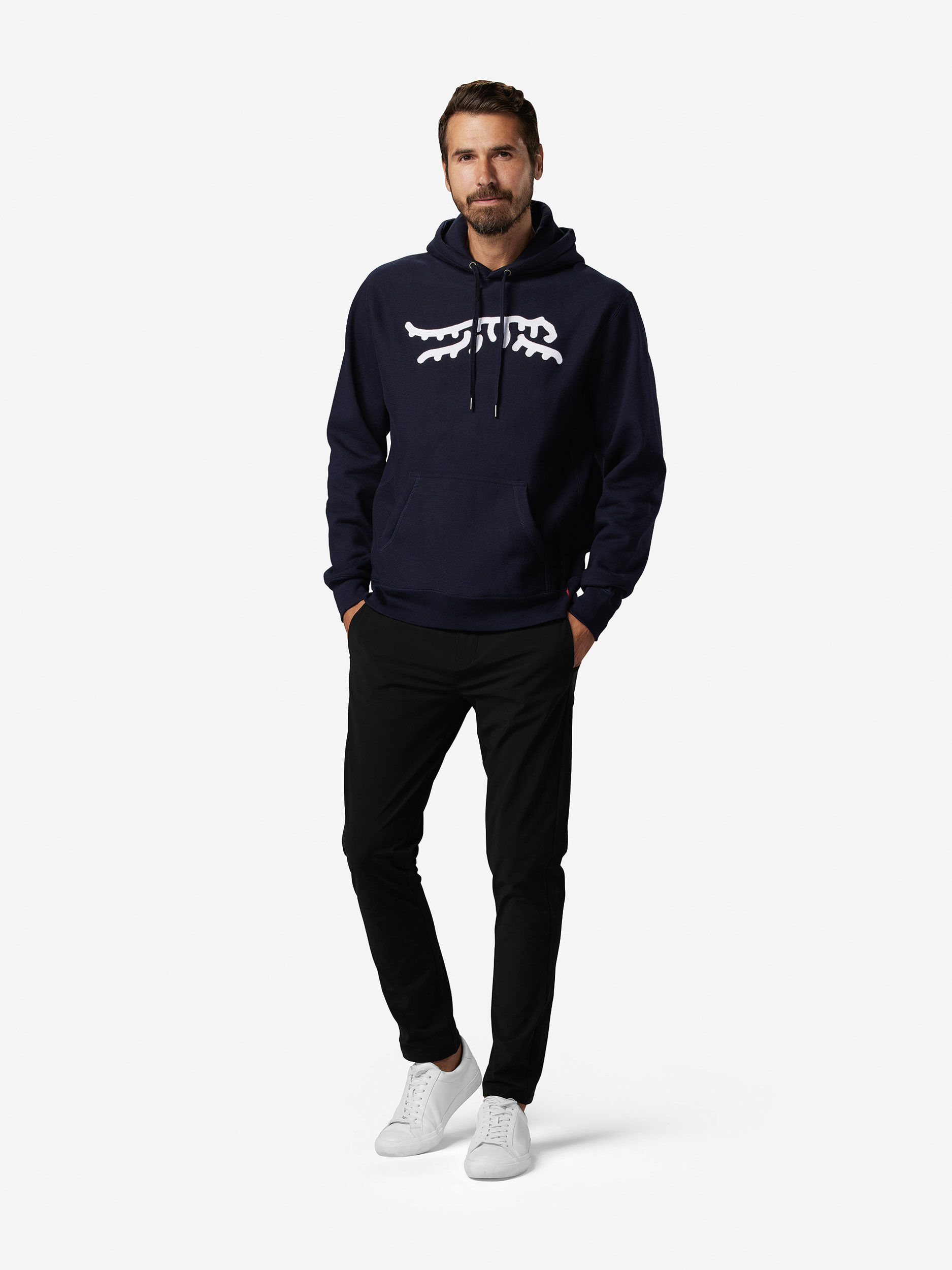 Sun Day Red Luare Chain Stitch Hoodie Navy/White | 3028-PFSOK