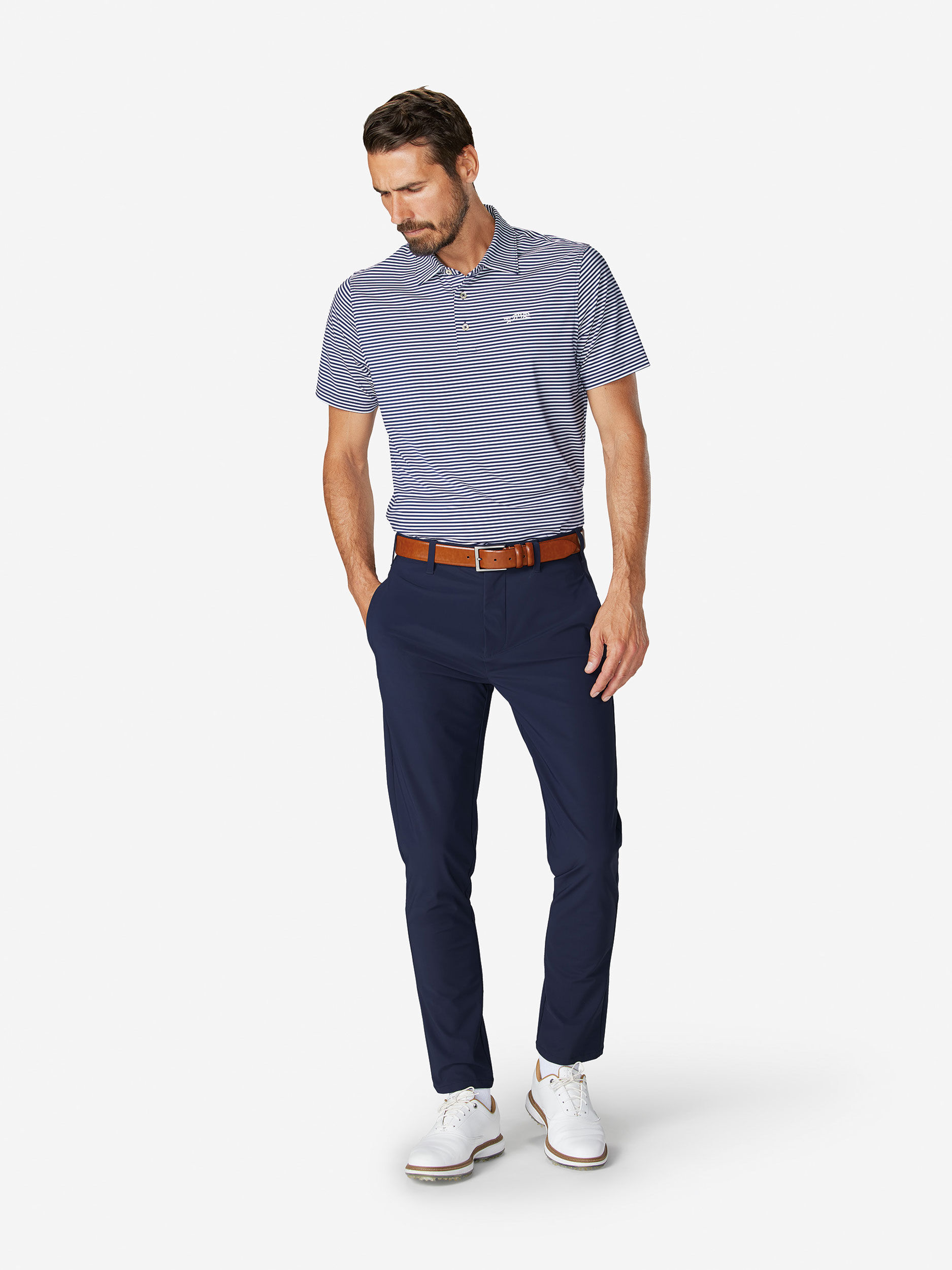 Sun Day Red Monterey Stripe Polo Donkerblauw Wit | 8754-EHLSO